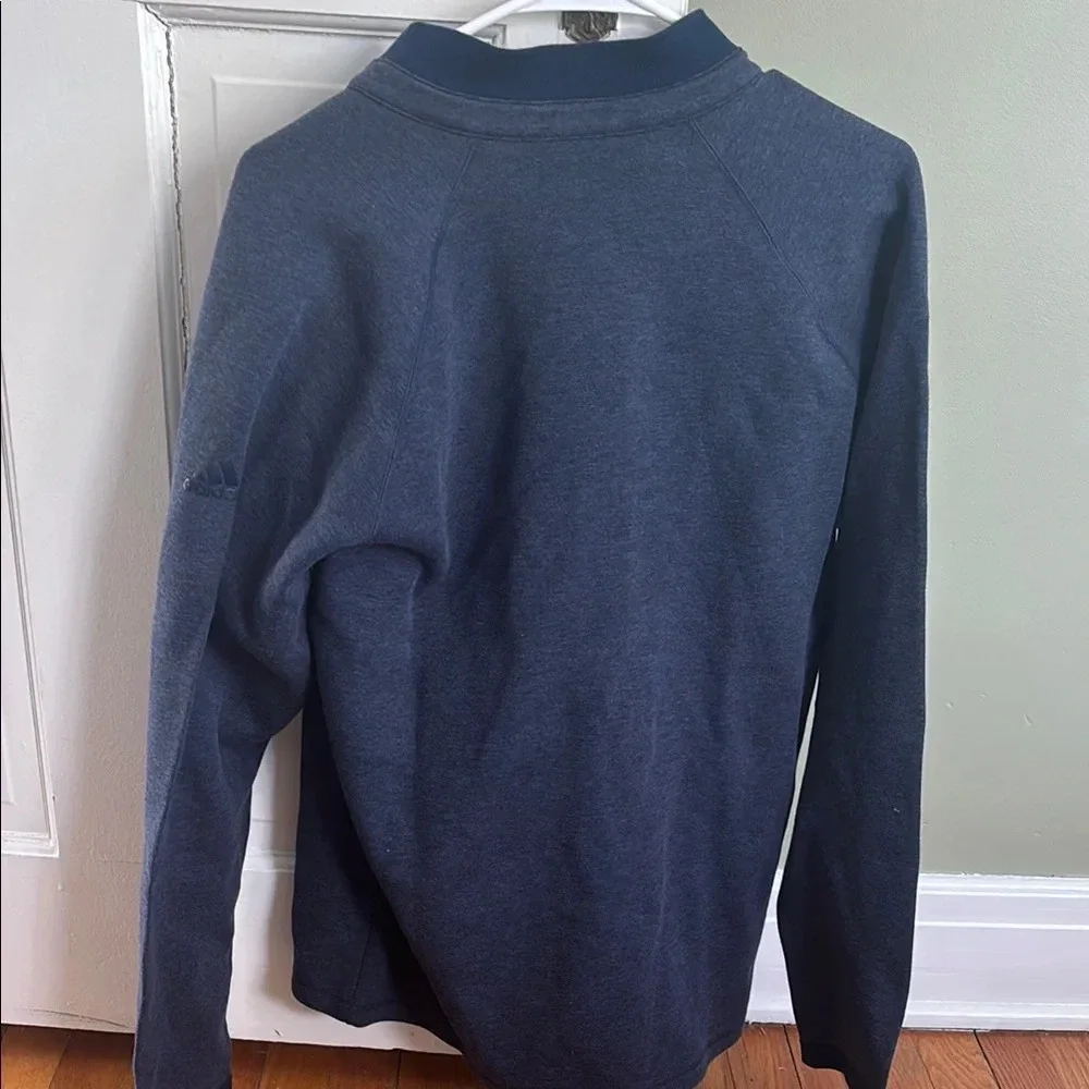 Adidas Blue Zip Up Sweater with Mock Turtleneck